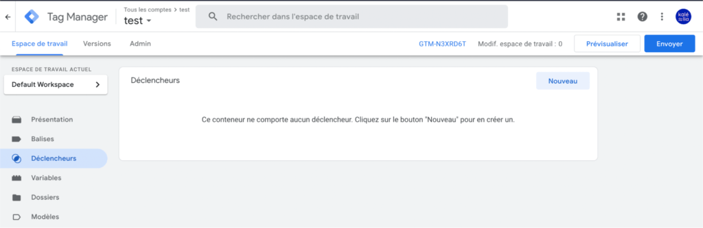 Créer déclencheur tag manager 