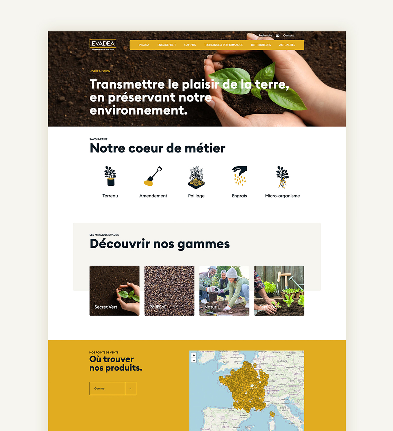 Visuel de la page d'accueil du site Evadea
