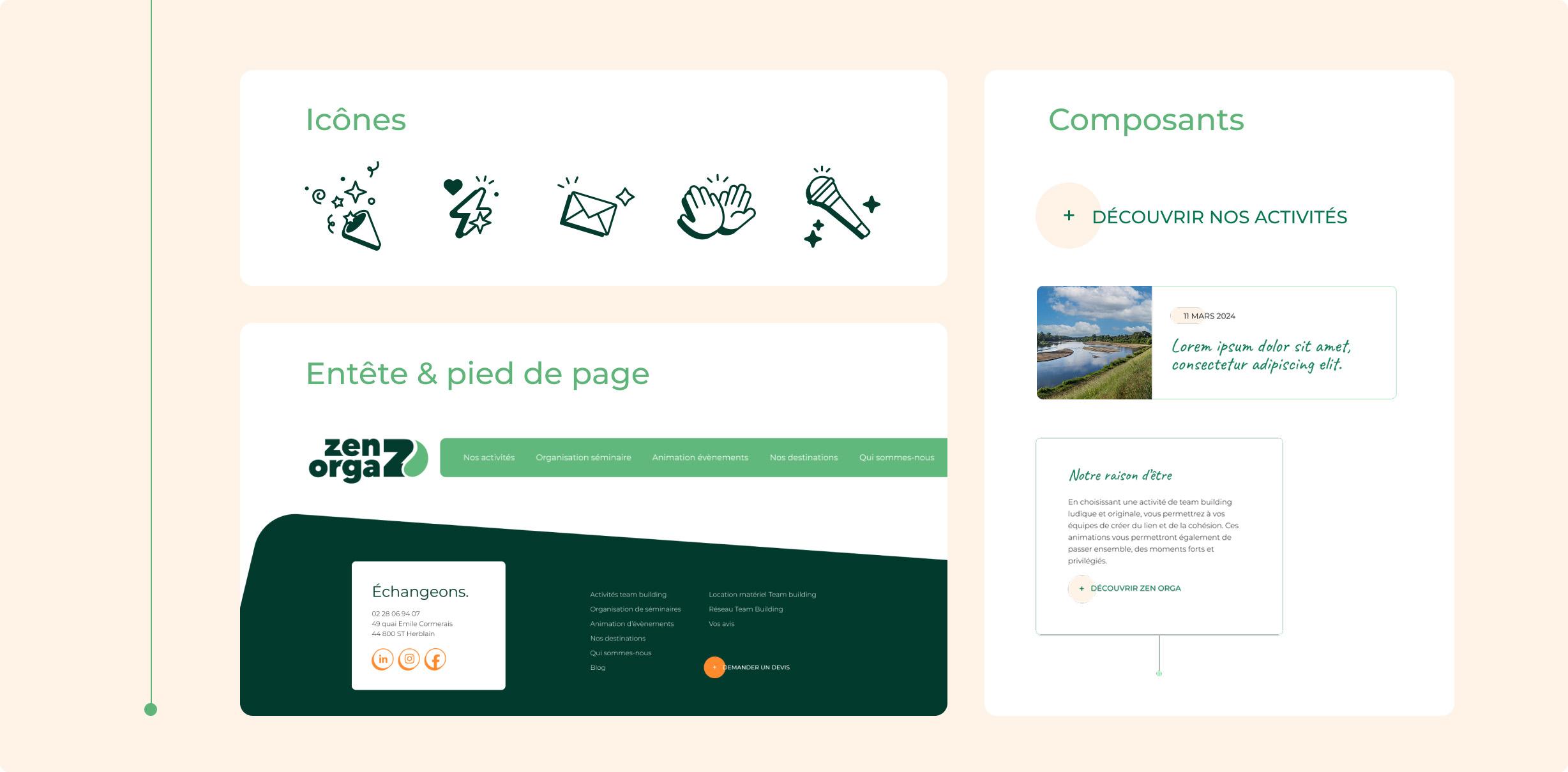 Focus sur certains éléments utilisés sur le site Zen Orga