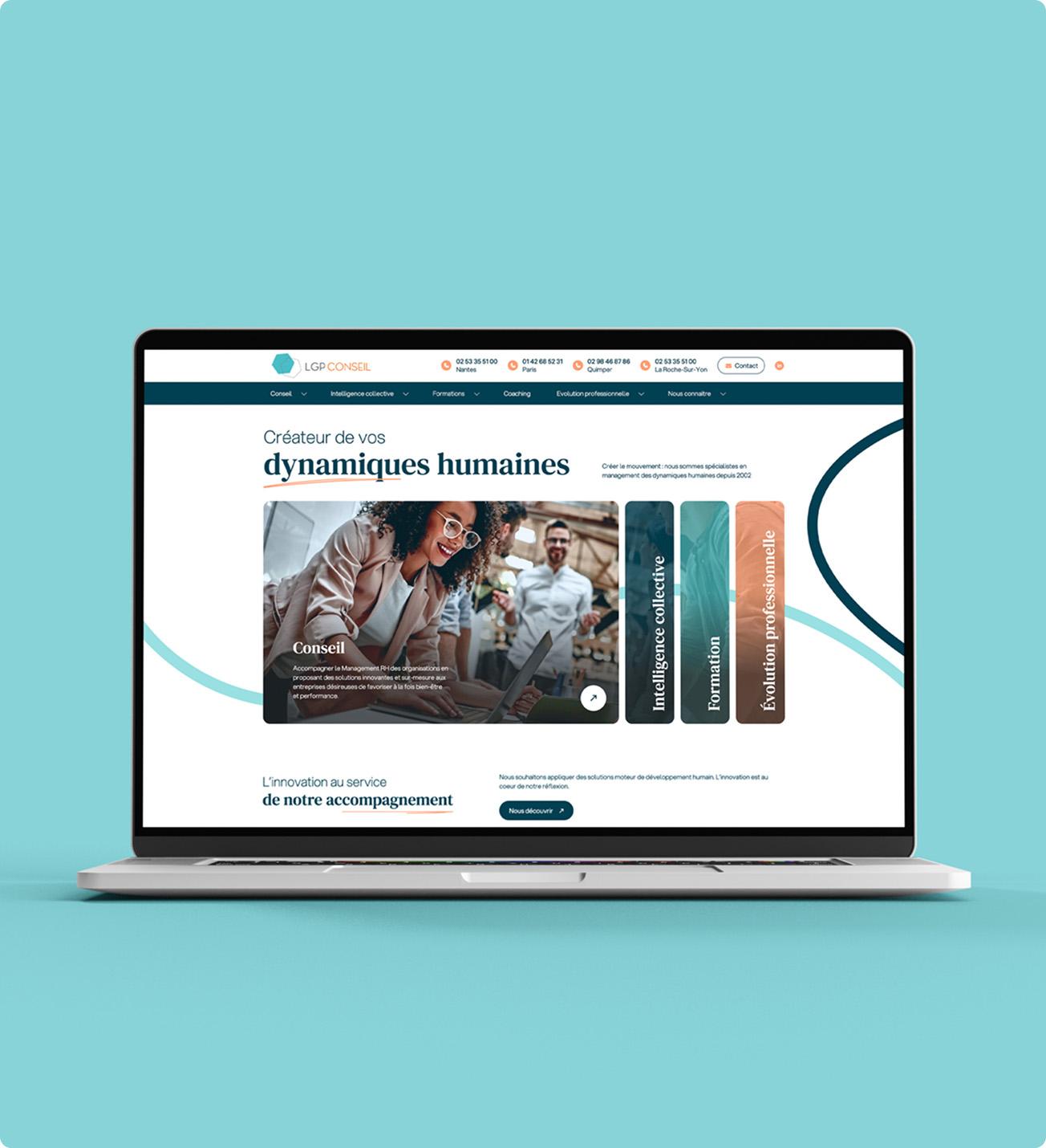 Mockup de la page d'accueil LGP Conseil