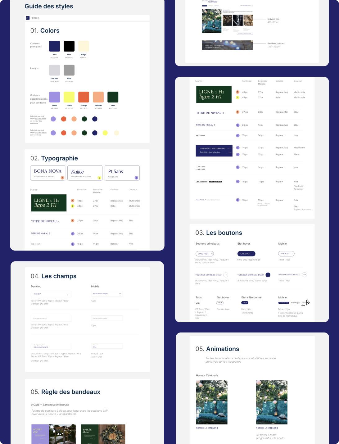 Guide des styles du site e-commerce Blachere Illumination