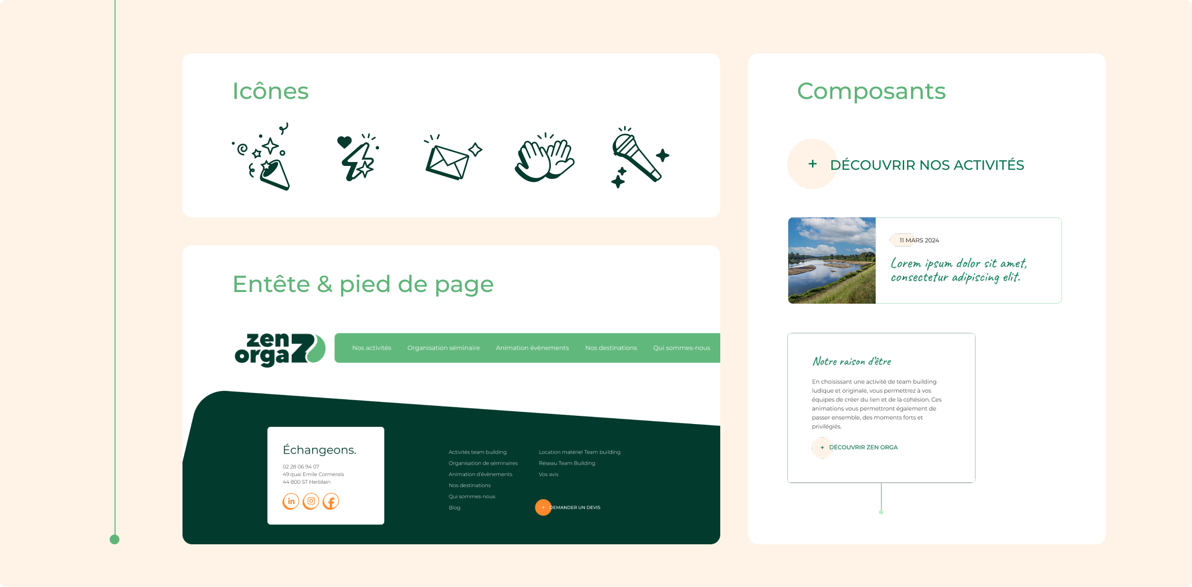 Focus sur certains éléments utilisés sur le site Zen Orga