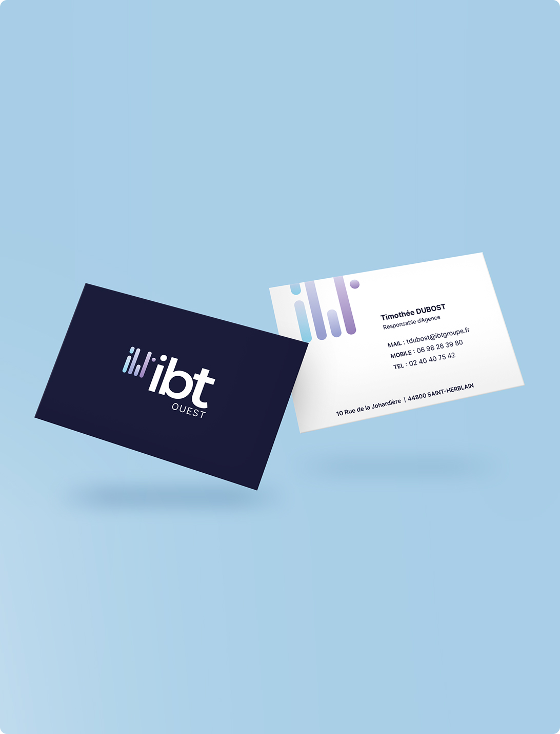 Carte de visite réalisée pour IBT Groupe