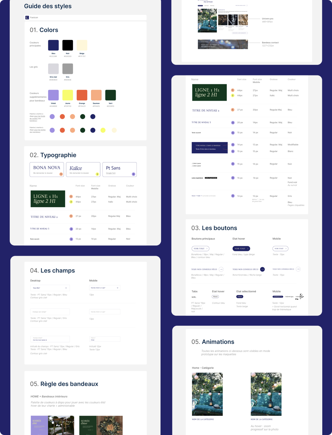 Guide des styles du site e-commerce Blachere Illumination