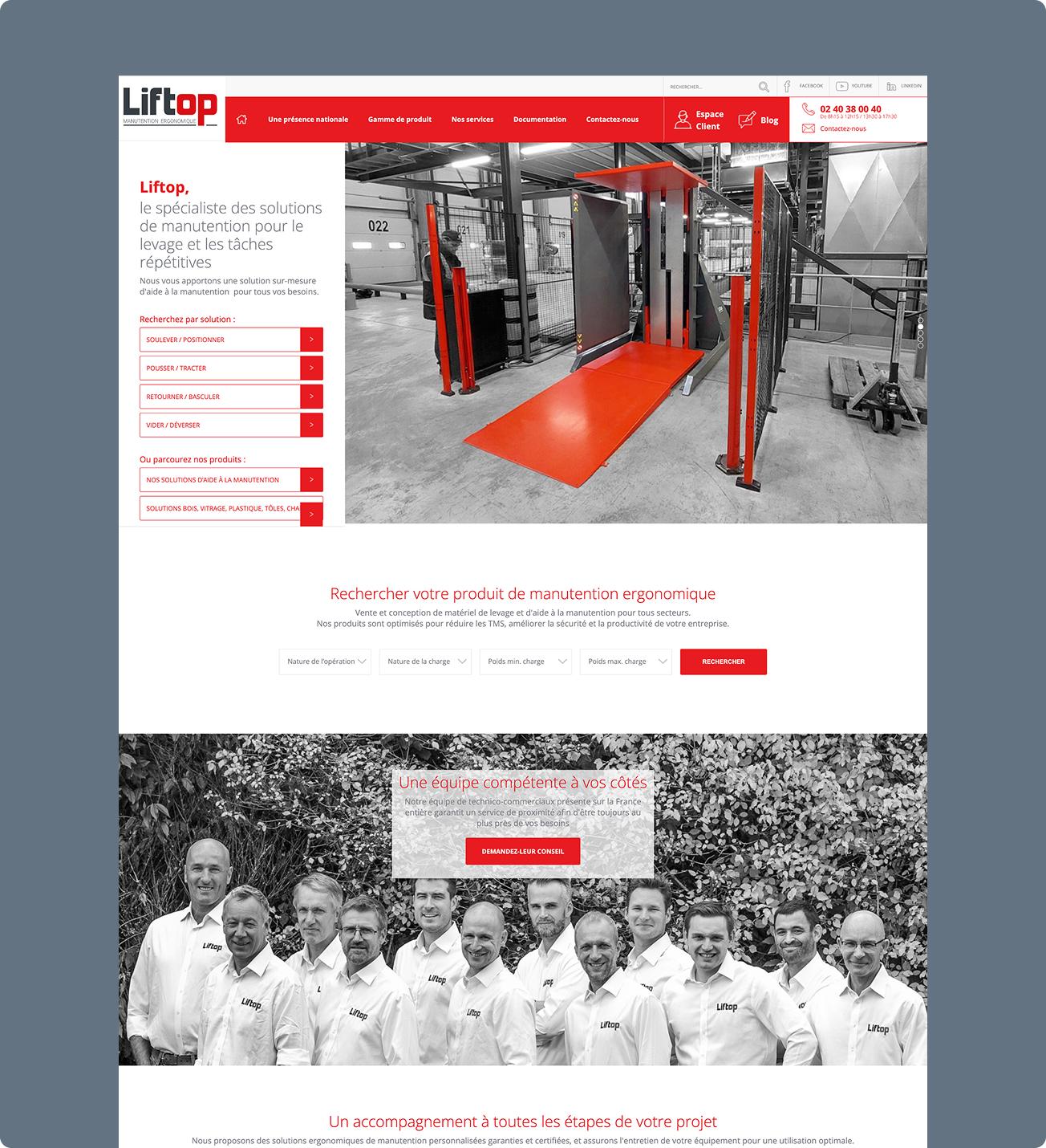 Ancienne page du site Liftop