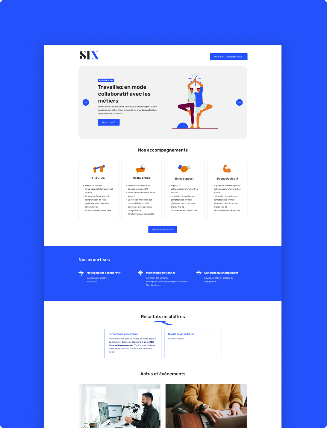 Autre mockup de la landing page