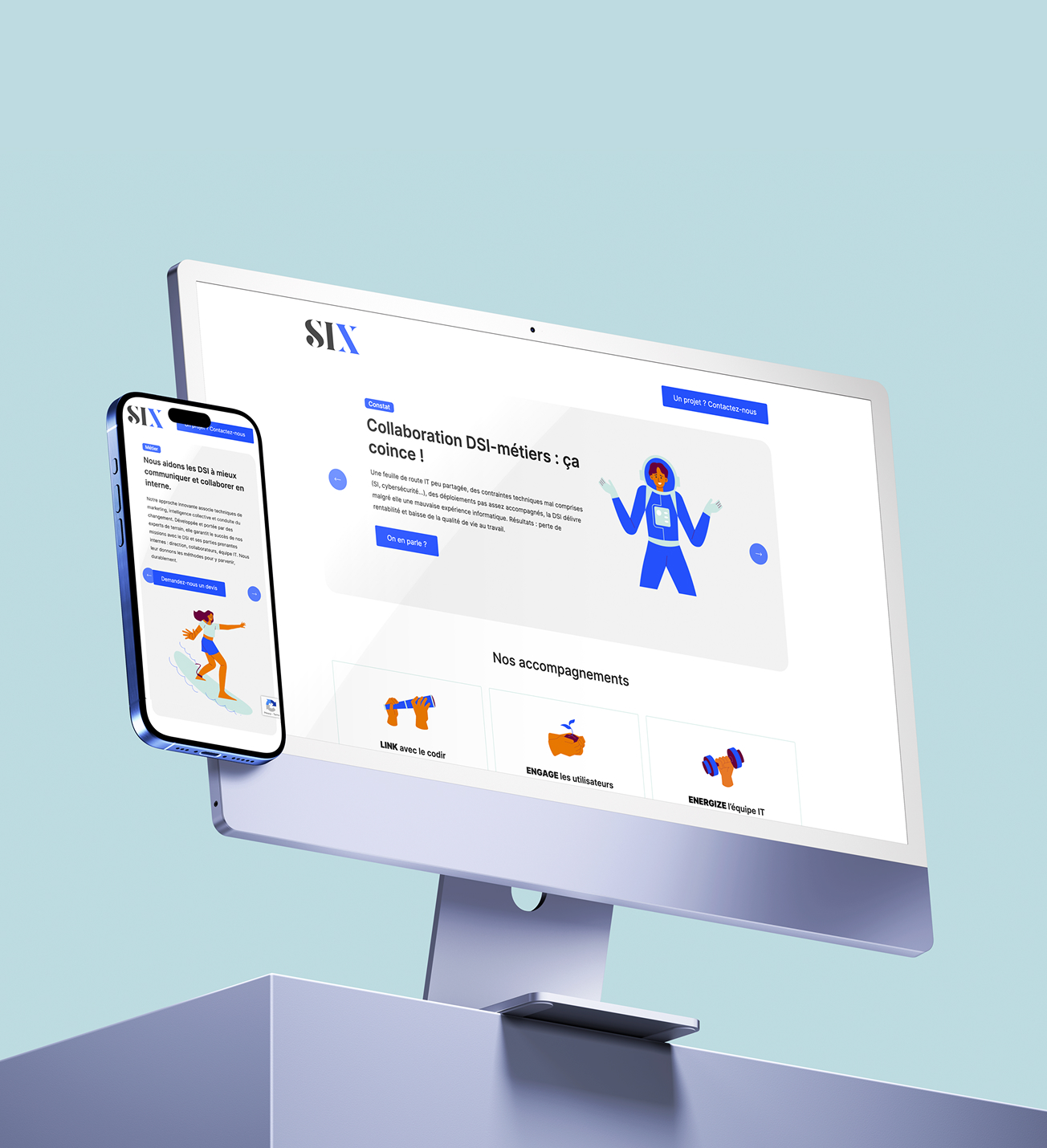 Mockup de la landing page