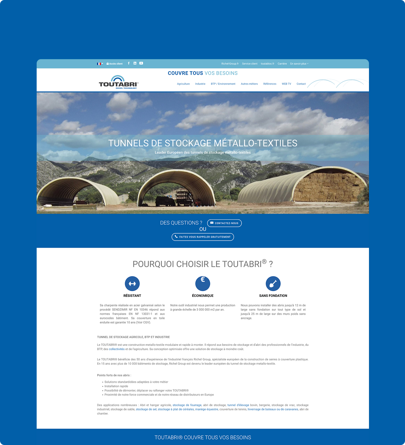 Ancienne page d'accueil du site Toutabri